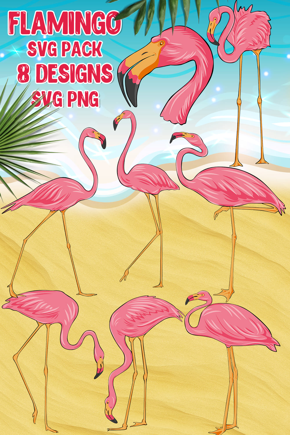 Group of pink flamingos standing on top of a sandy beach.