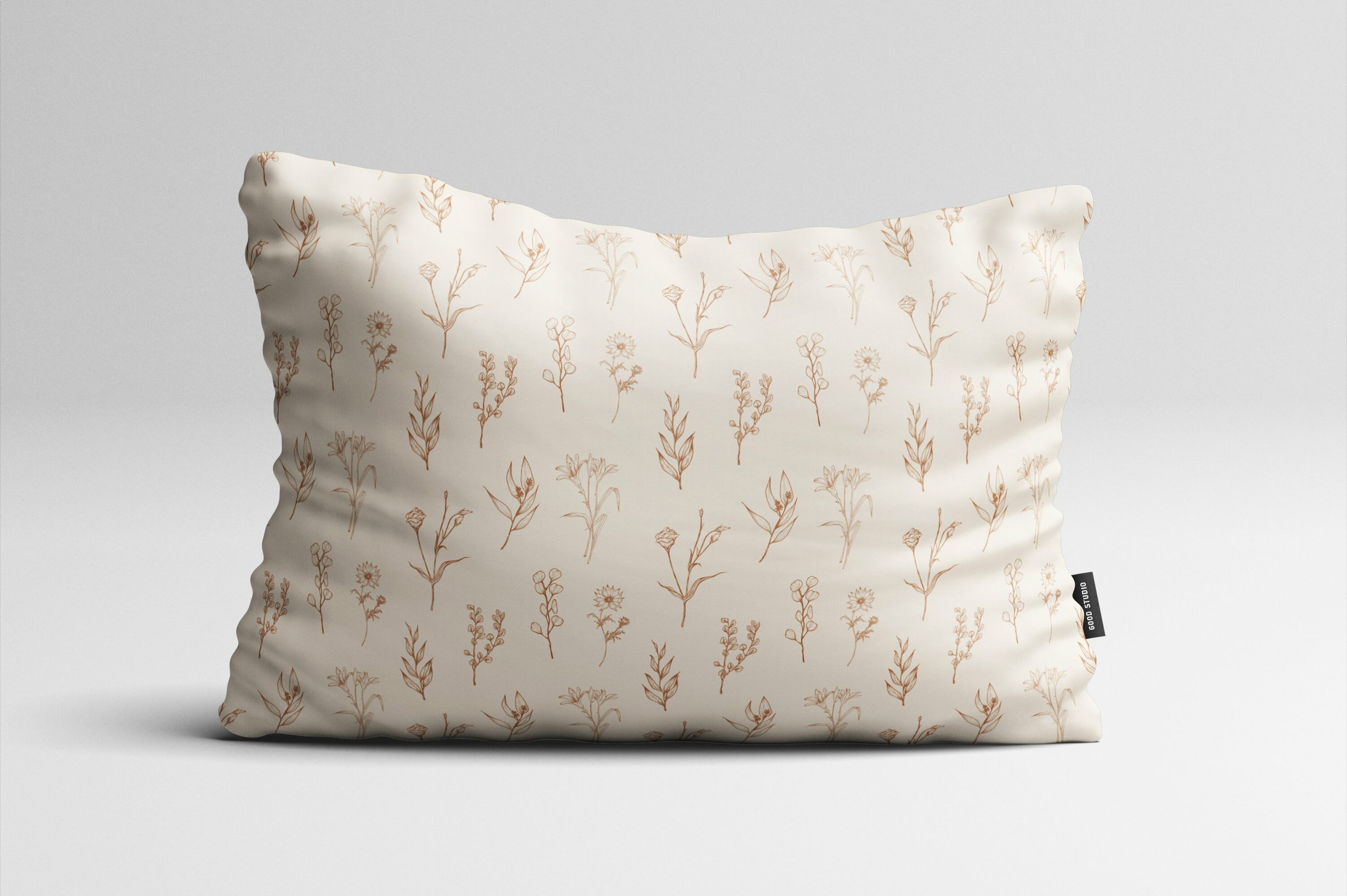 Modern decorate pillow with floral print.