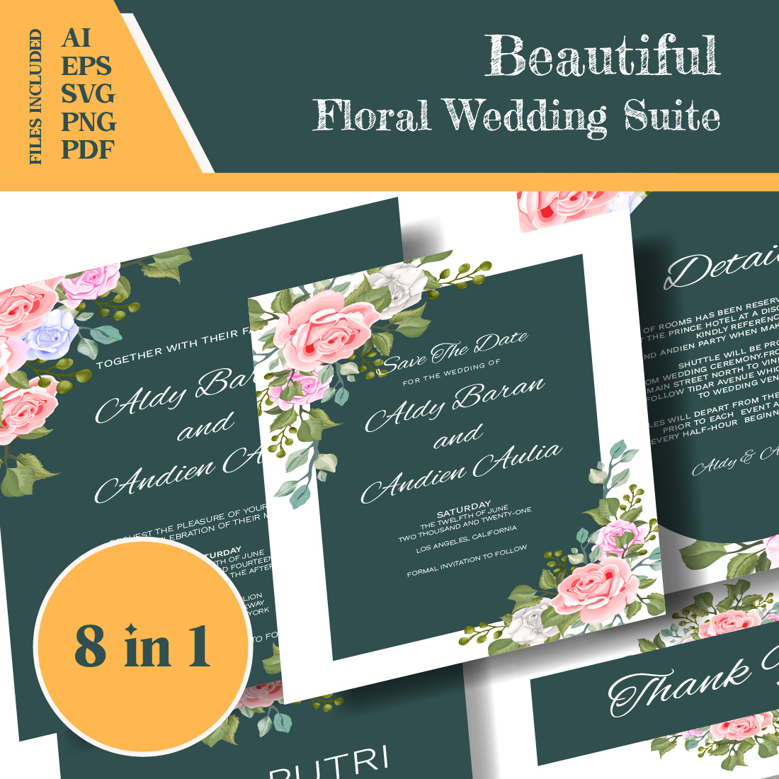 Floral Wedding Suite Set cover image.