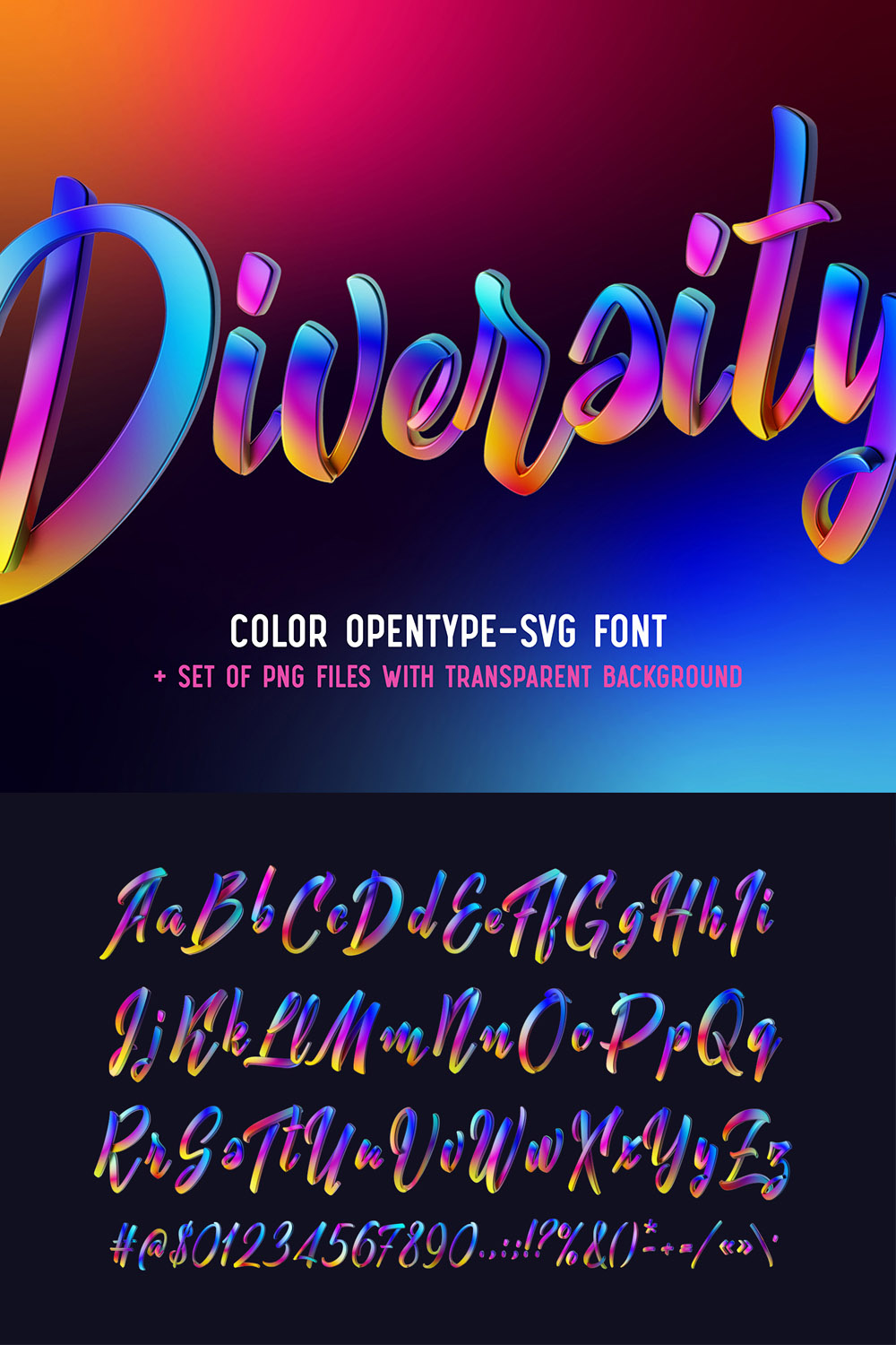 Colorful text wrote by Diversity font.