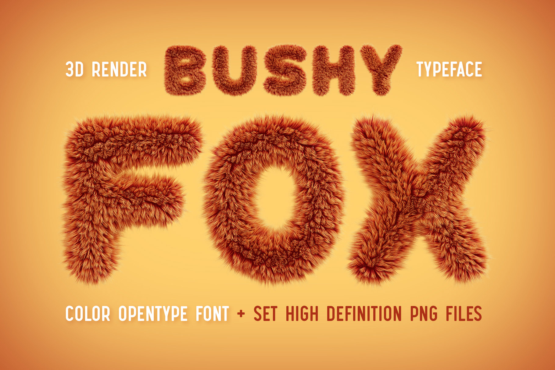 Bushy Fox Color Font facebook image.