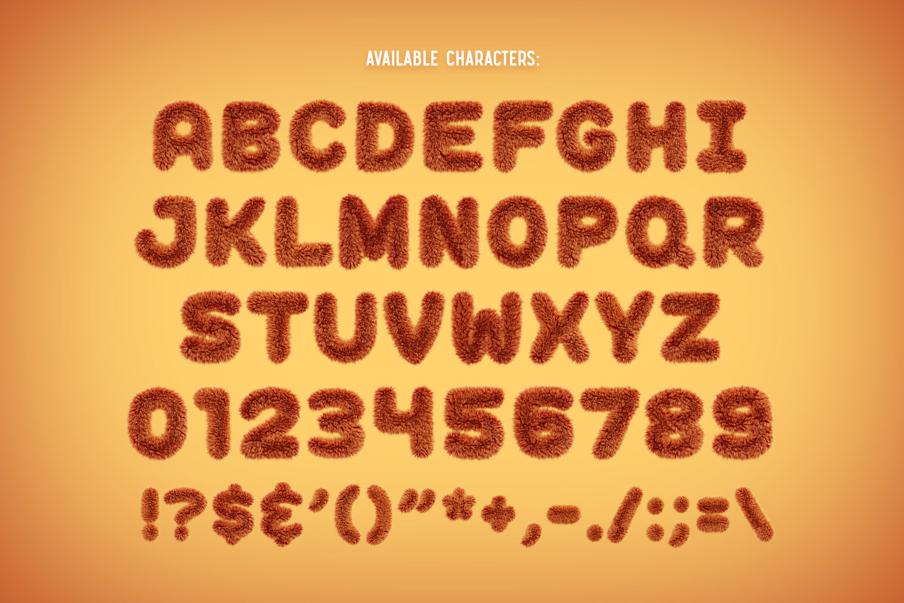 Bushy Fox Color Font letters.