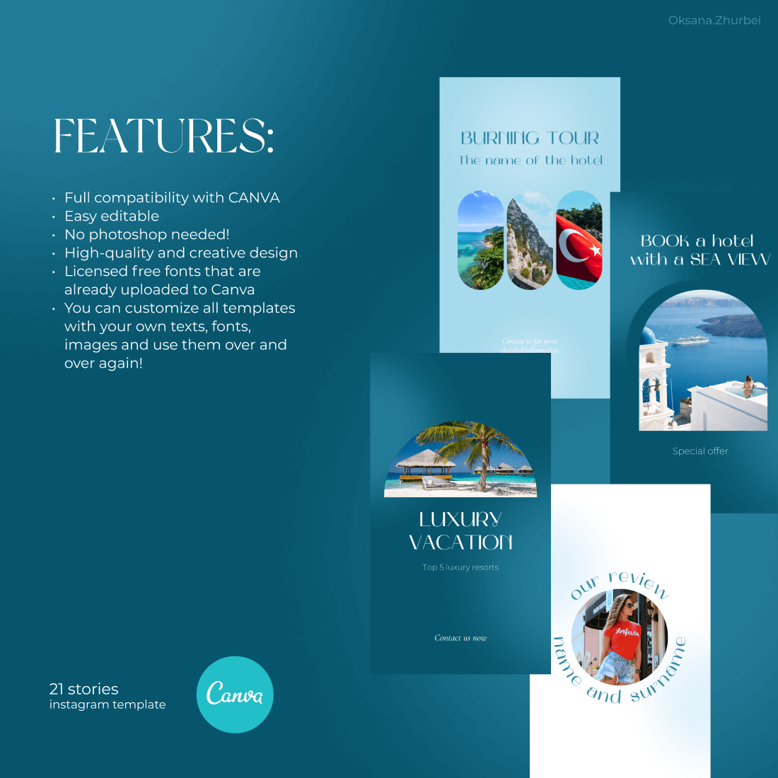 Animated Travel Stories | CANVA previews.