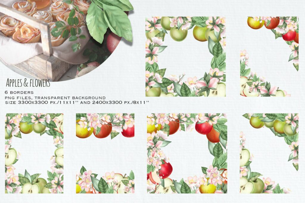 Apples And Flowers Collection – Masterbundles