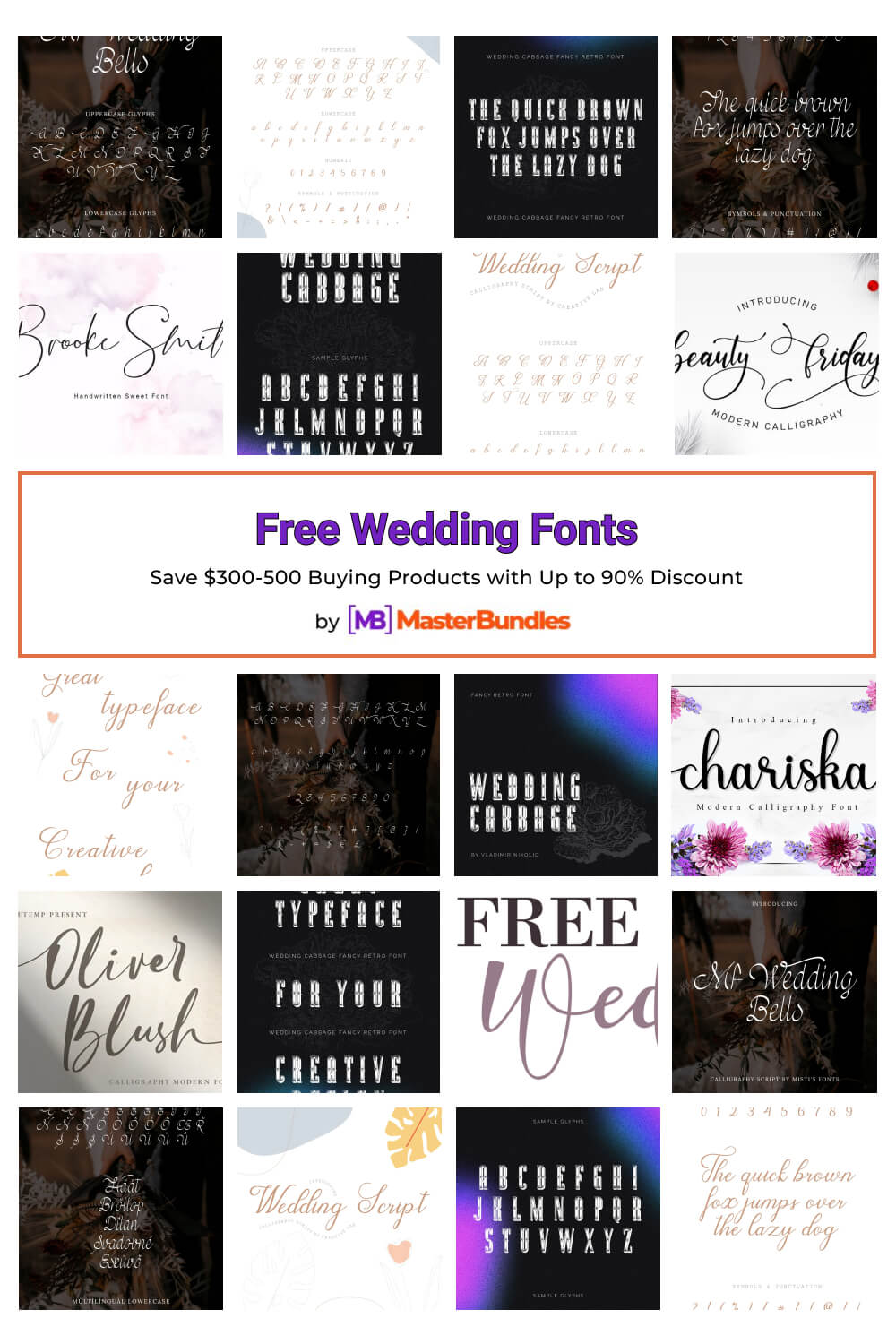 free wedding fonts pinterest image.