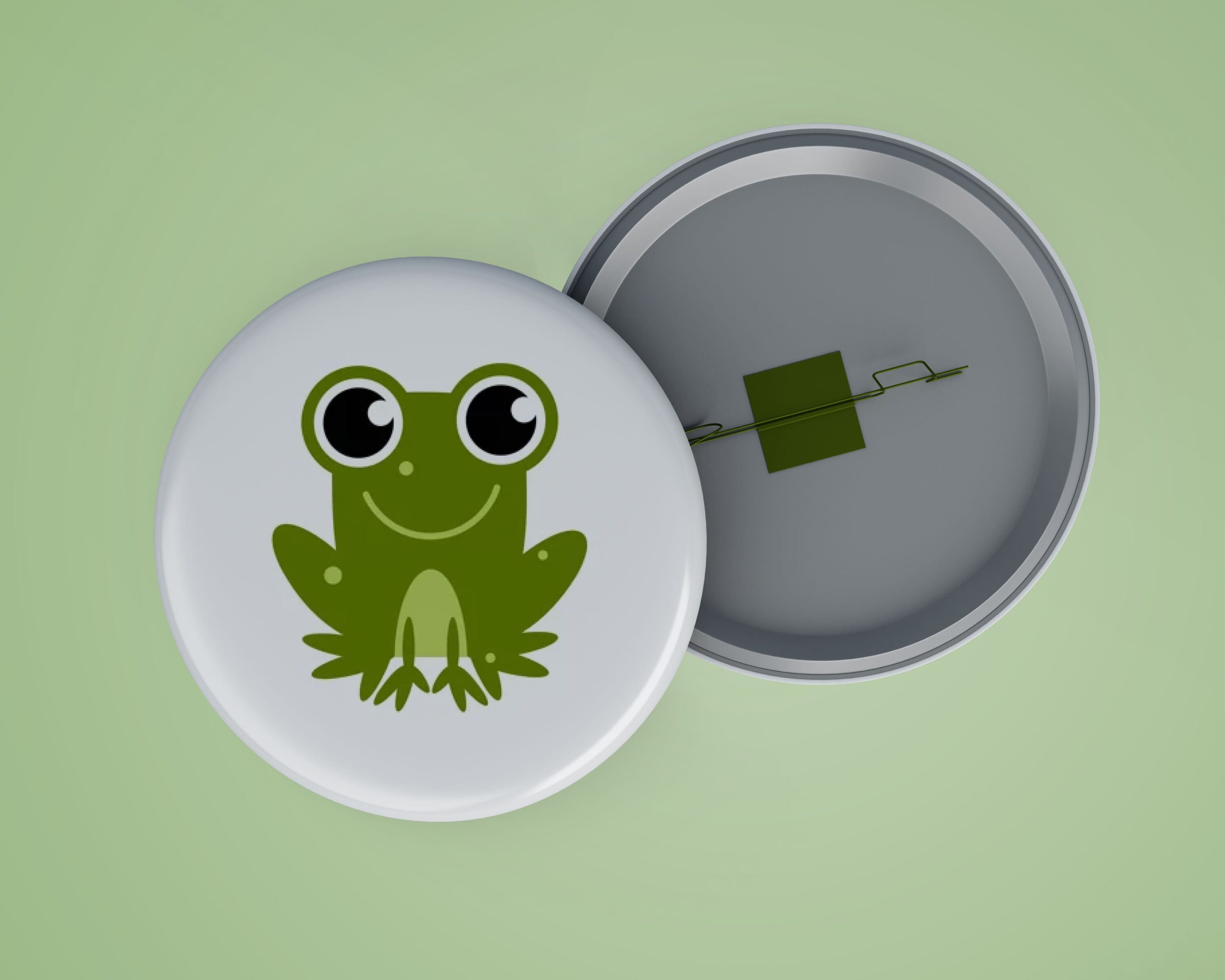 Badge with cute frog element.