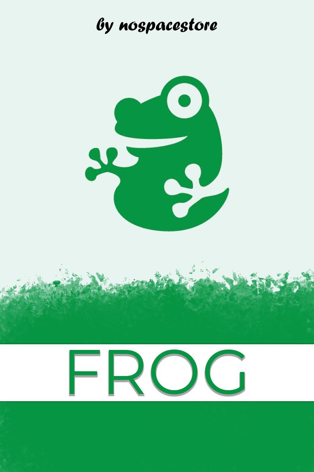 Cartoon green frog.