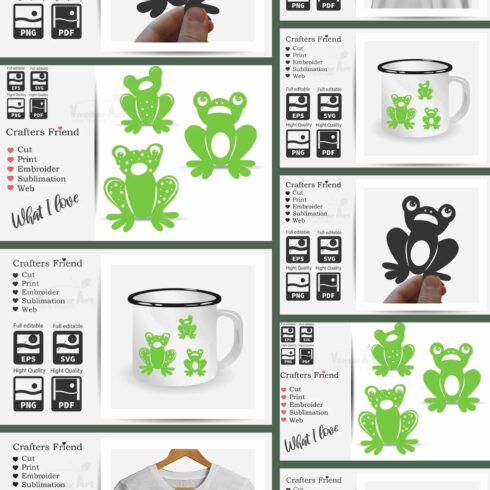 Frog collection svg - pinterest image preview.