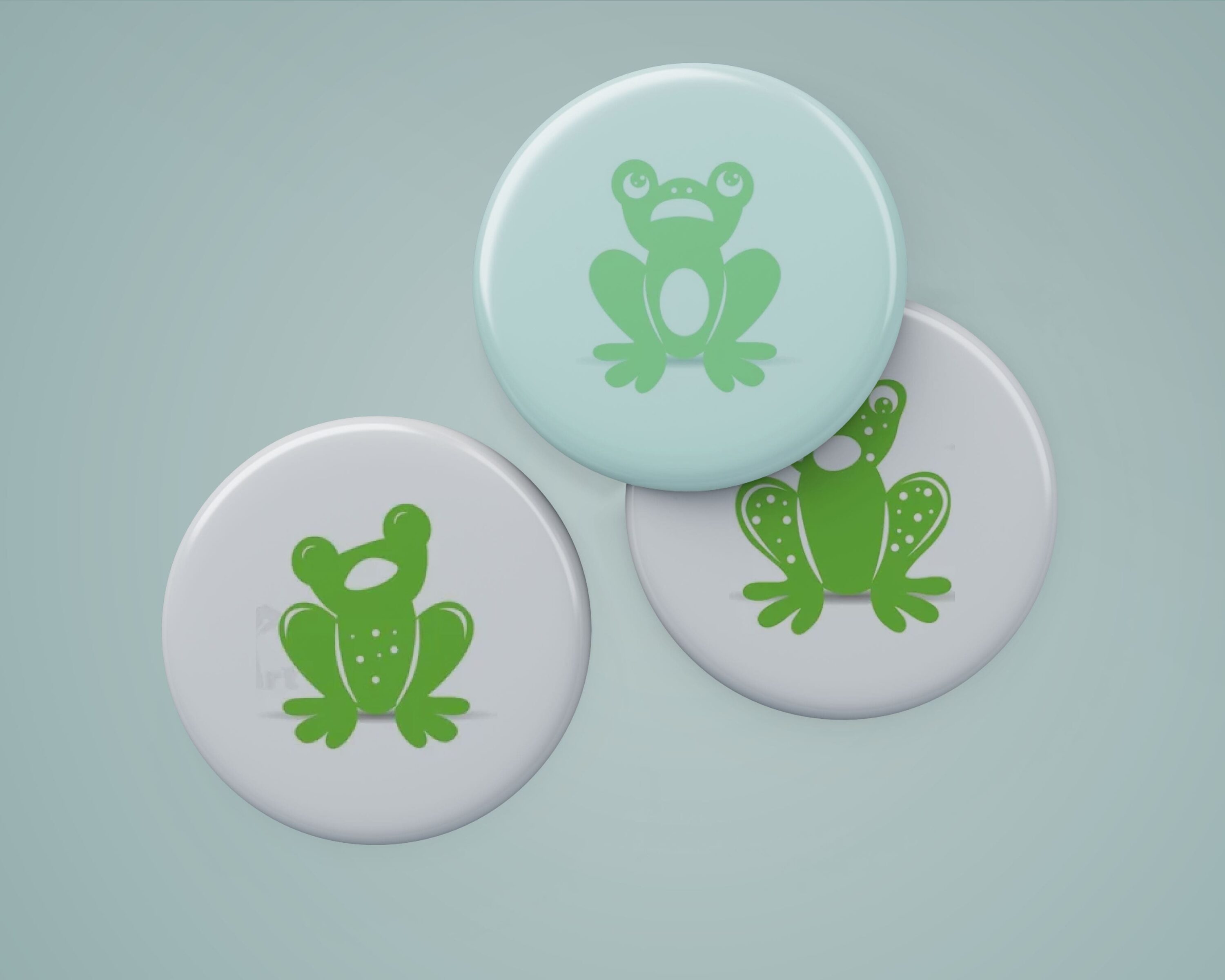Badge with cute frog element.