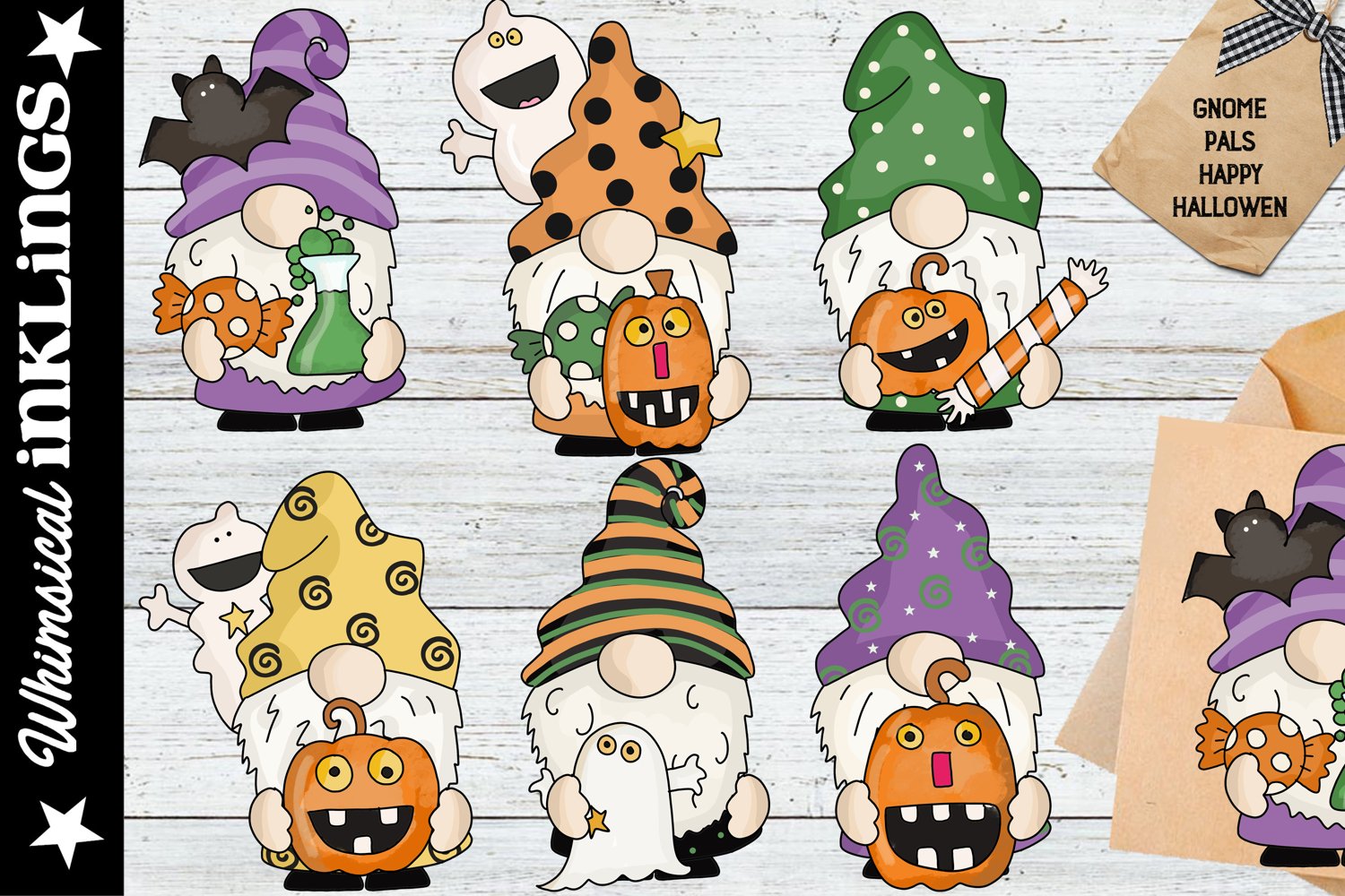 Happy Halloween - cute gnome pals.