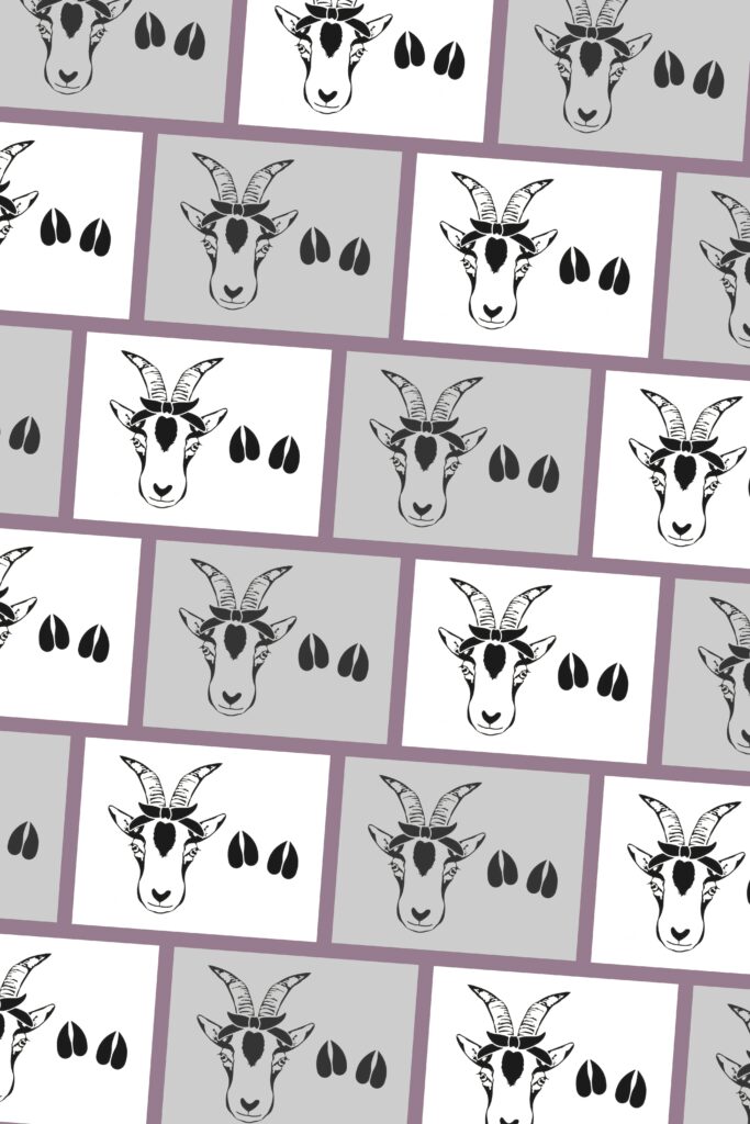 Goat Head whit Bandana Silhouette SVG goats feet Farm Milk 794S ...