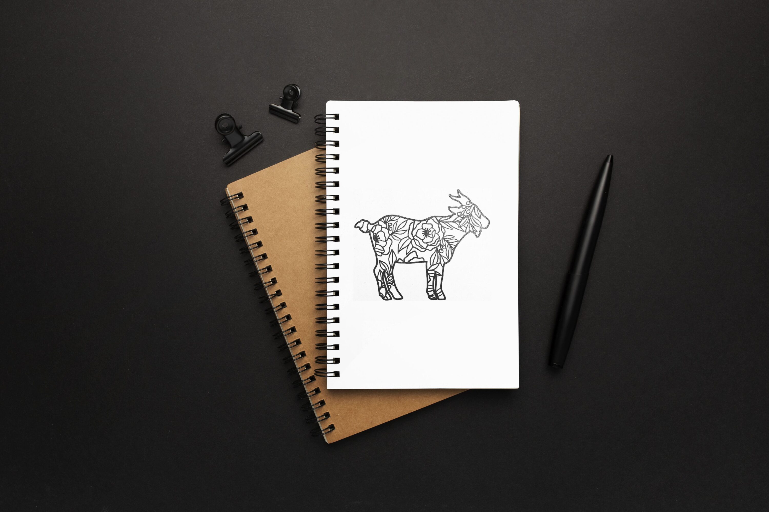 Goat Silhouette SVG file - notebook.