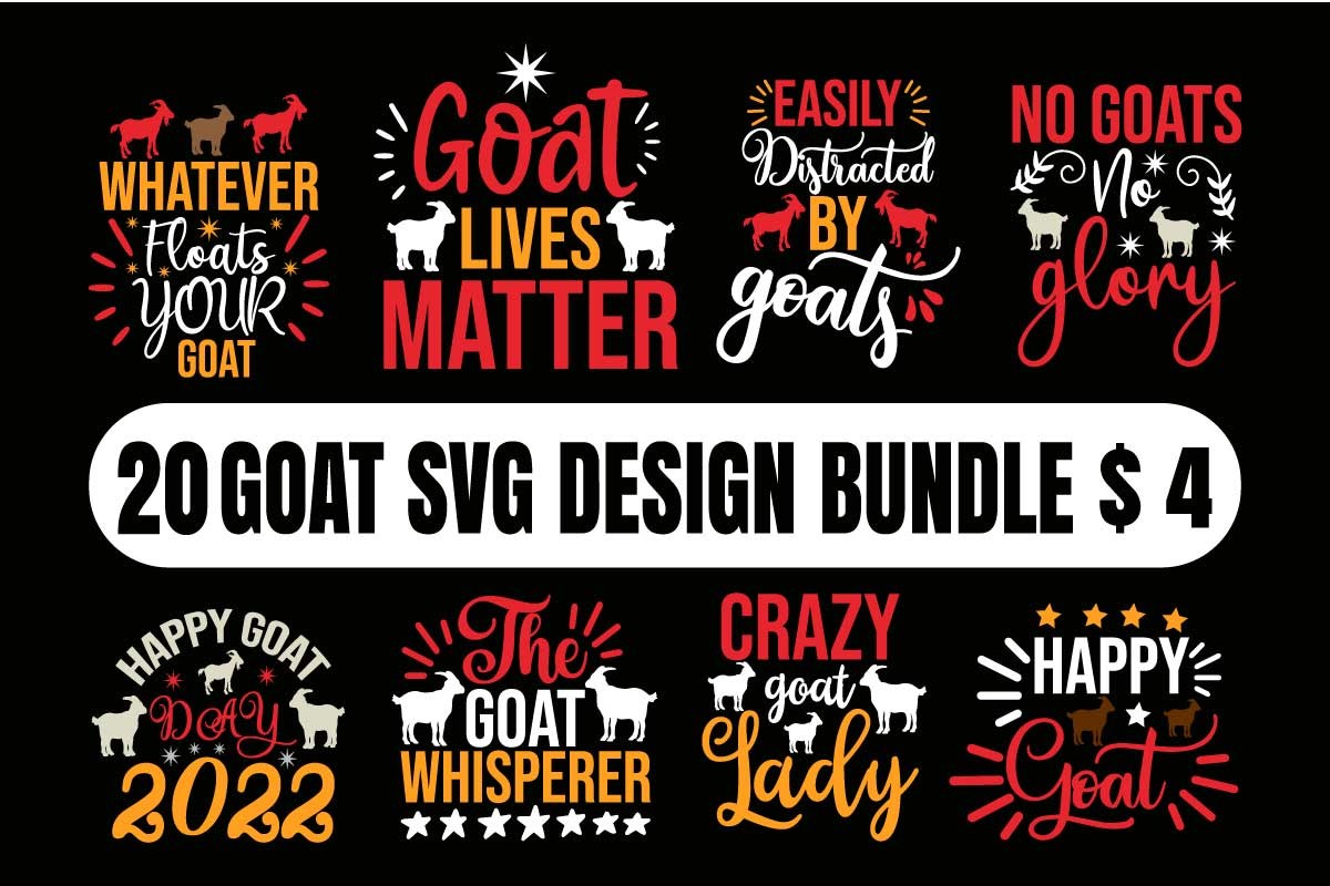 20 goat svg design bundle.
