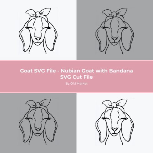 goat svg file nubian goat with bandana.