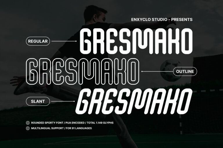 Gresmako - Rounded Sporty Font - Masterbundles