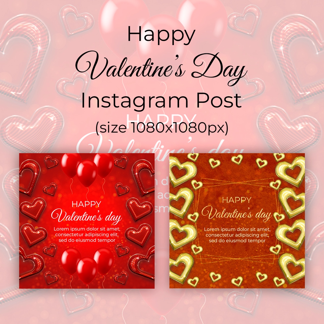 Happy Valentine's Day Instagram Post Design.
