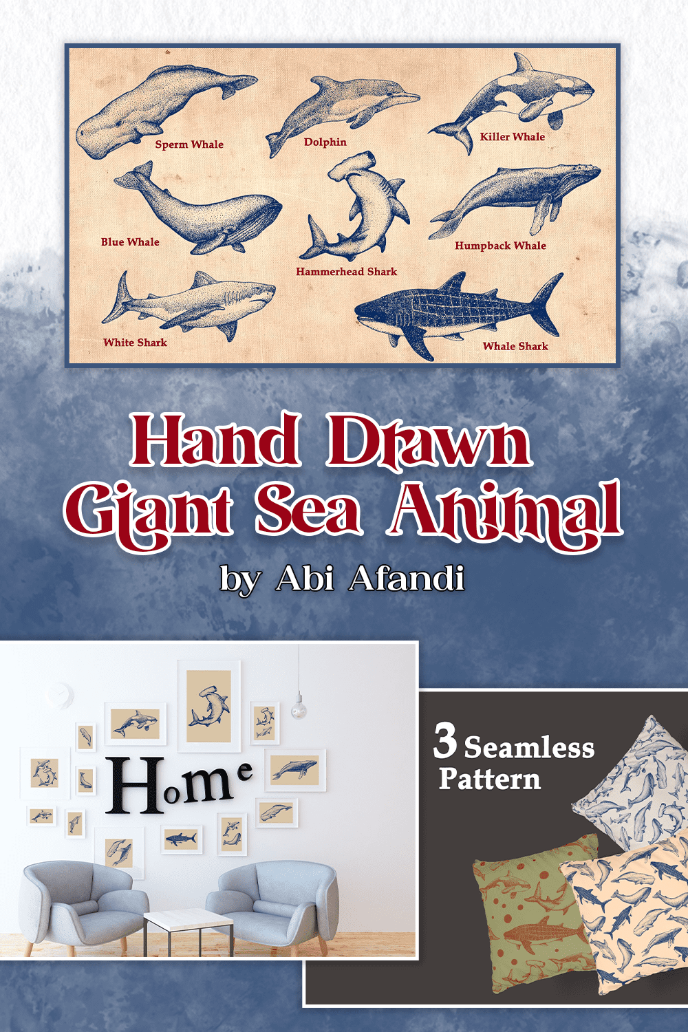 hand drawn giant sea animal pinterest