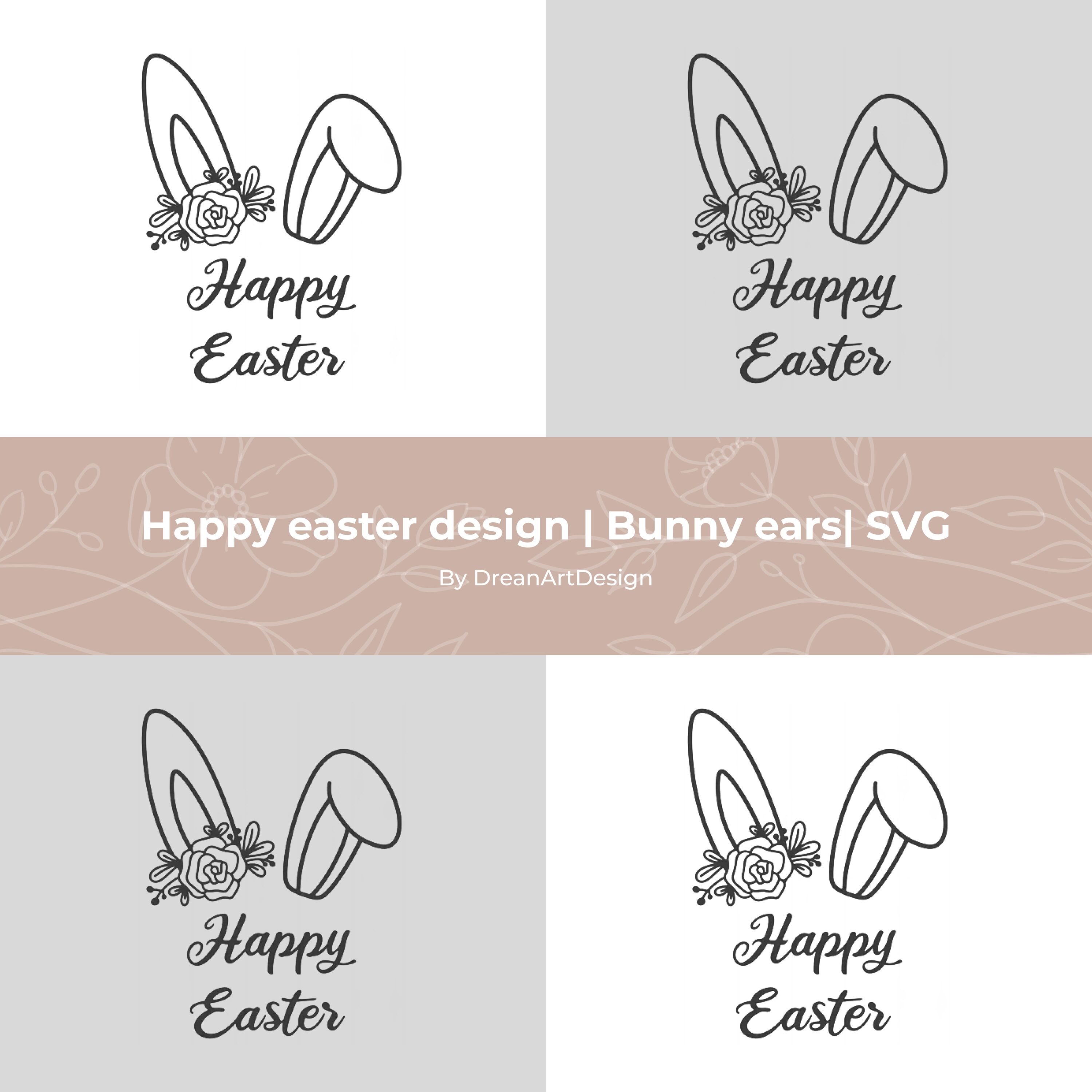 Happy easter design | Bunny ears| SVG.