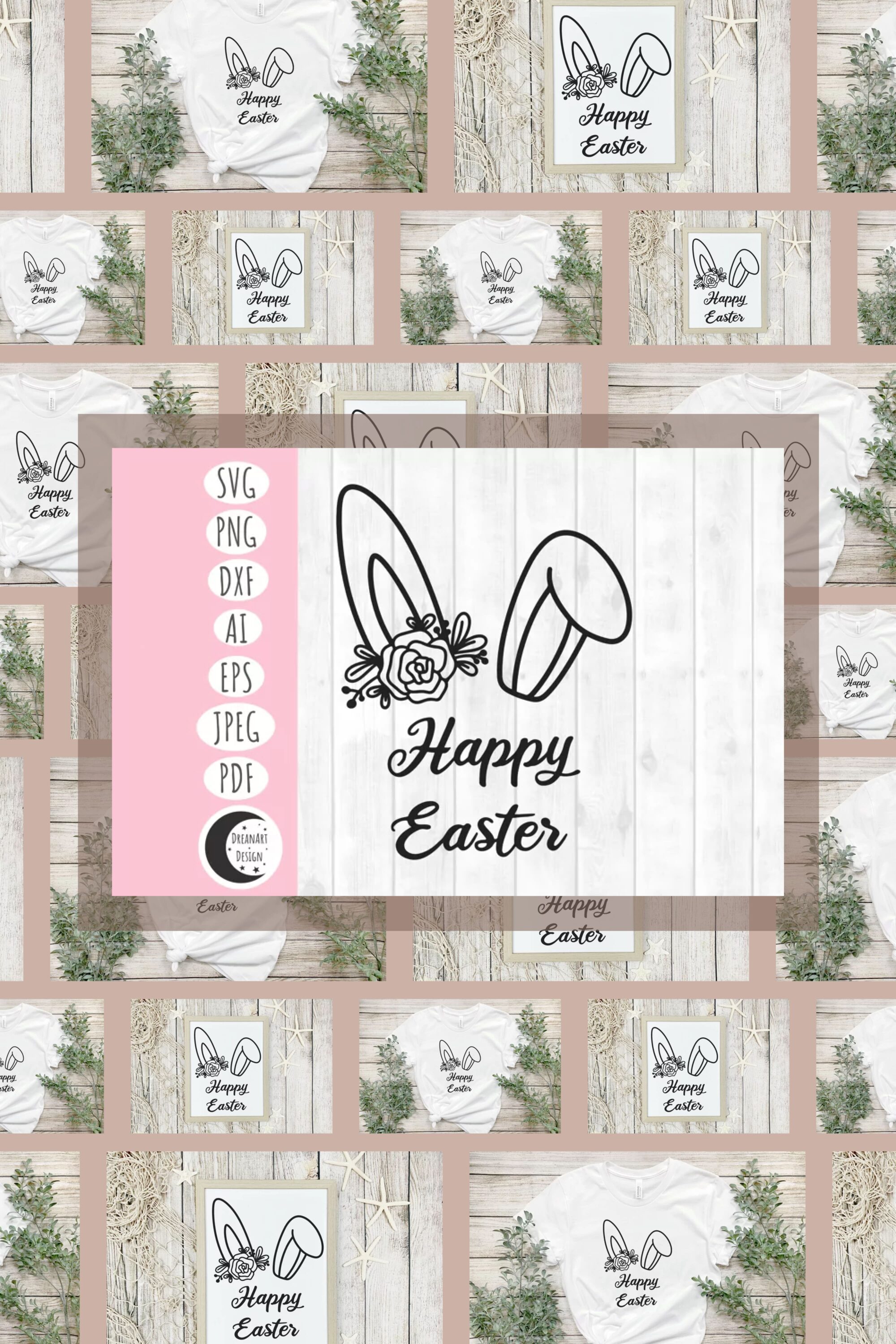 happy easter design bunny ears svg 04