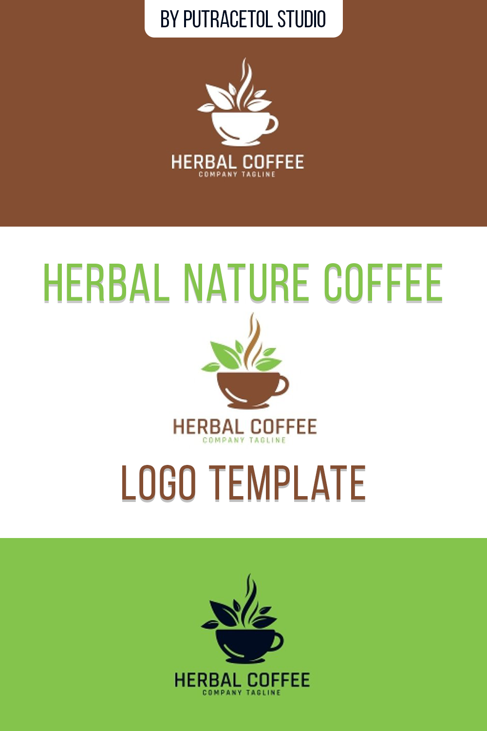 Three options logos of coffee and tea.