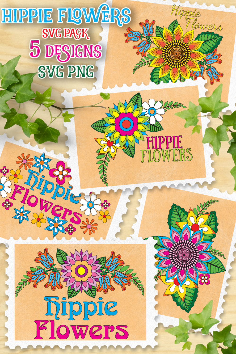 Colorful flowers for the hippies mood.