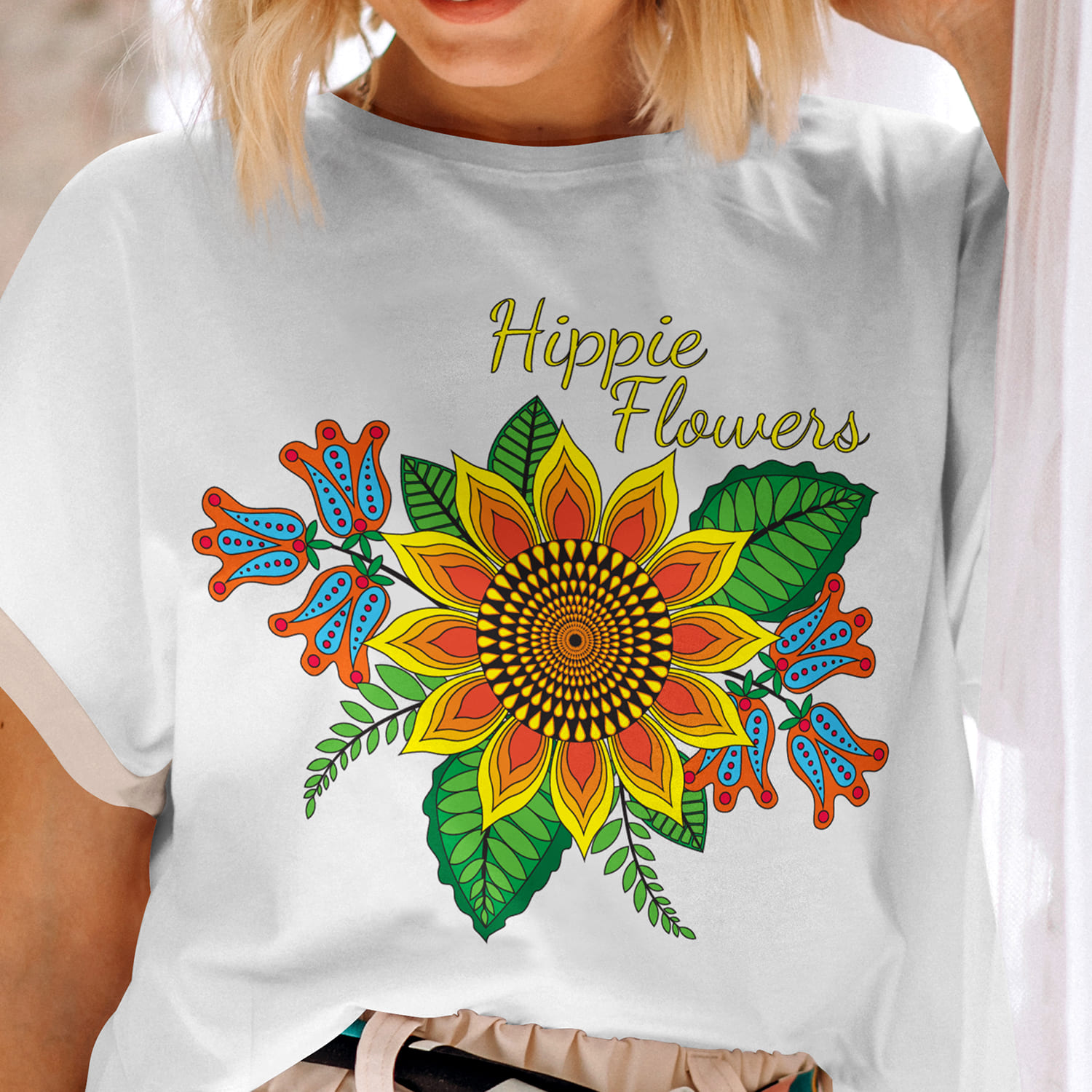 hippie flowers svg cover.