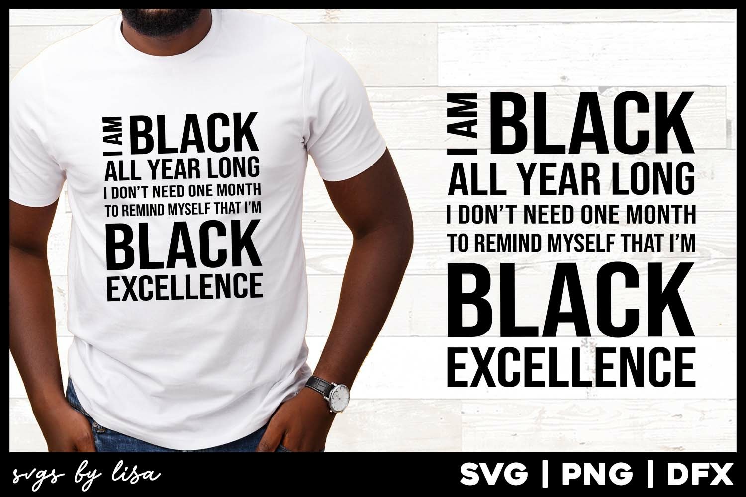 I am black all year long - quote for t-shirt design.