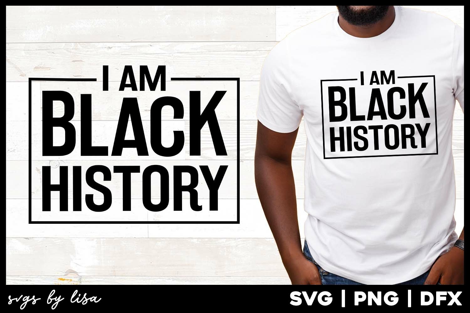 I am black history - quote for t-shirt design.