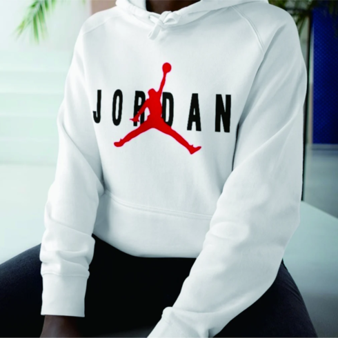 Warm white sweater for women with Jordan.