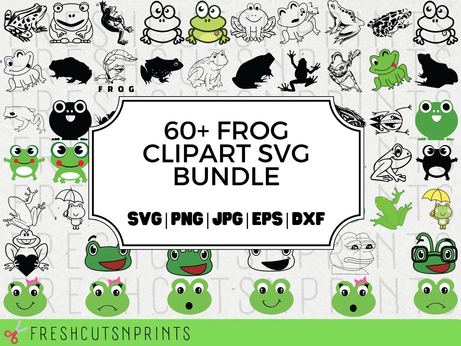 Frog clipart svg bundle with frogs and frogs.