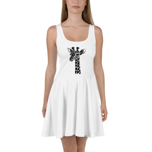 White summer dress with the giraffe.