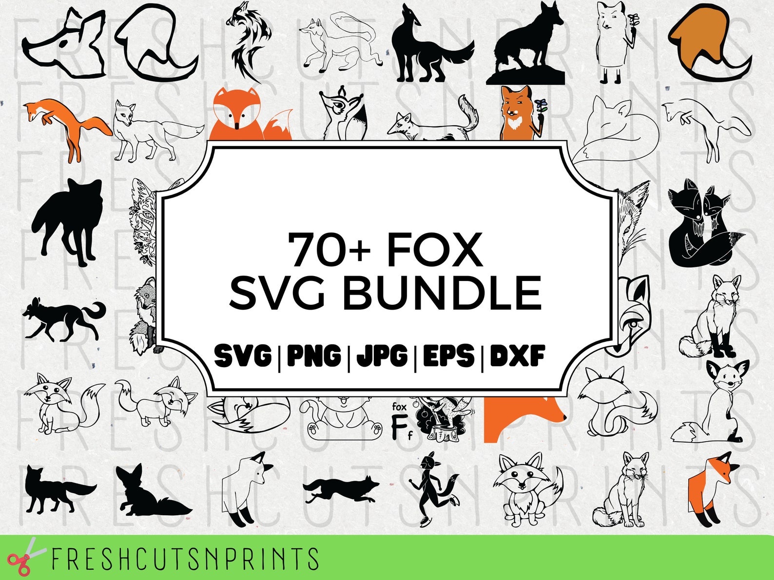 Cover image of 70+ Fox SVG Bundle.