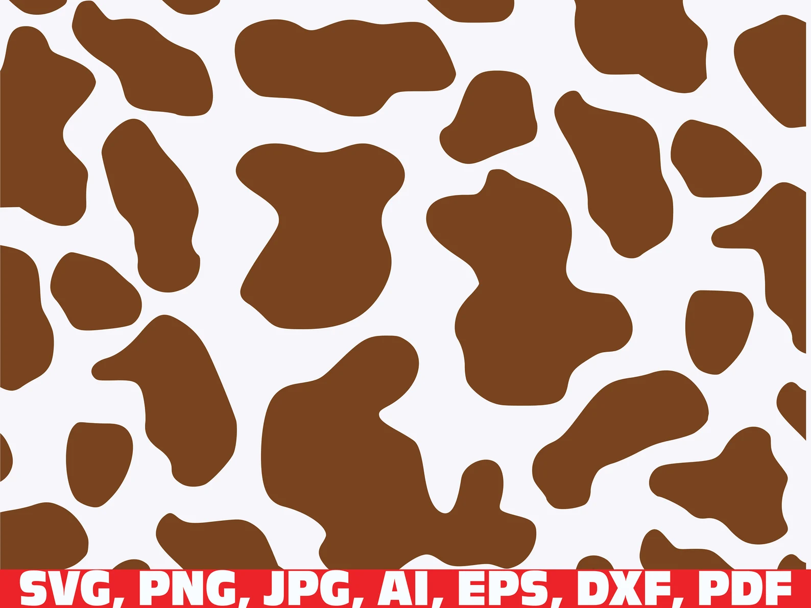 Picture of a cow pattern with the words svg.