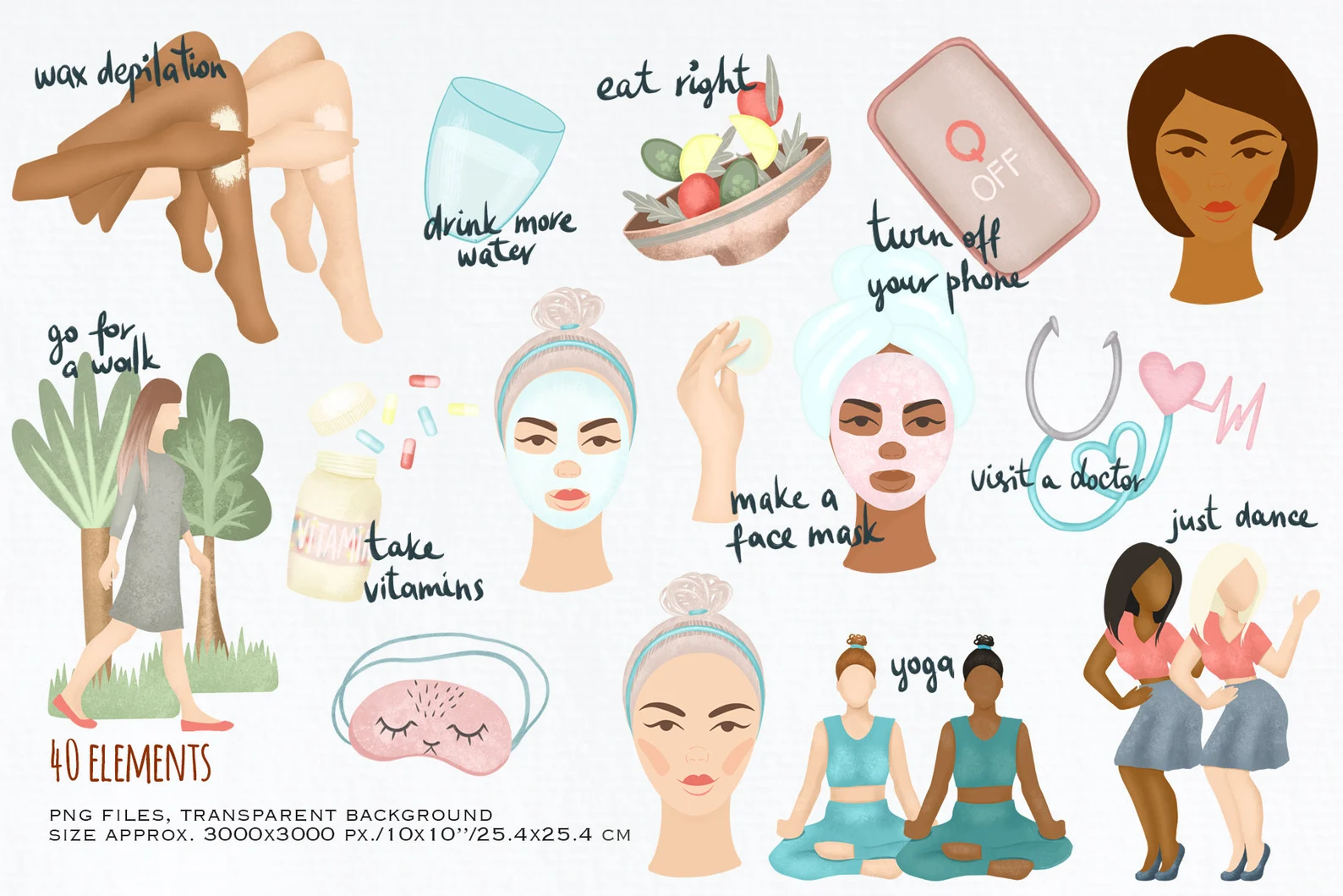 Perfect beauty illustrations for women.
