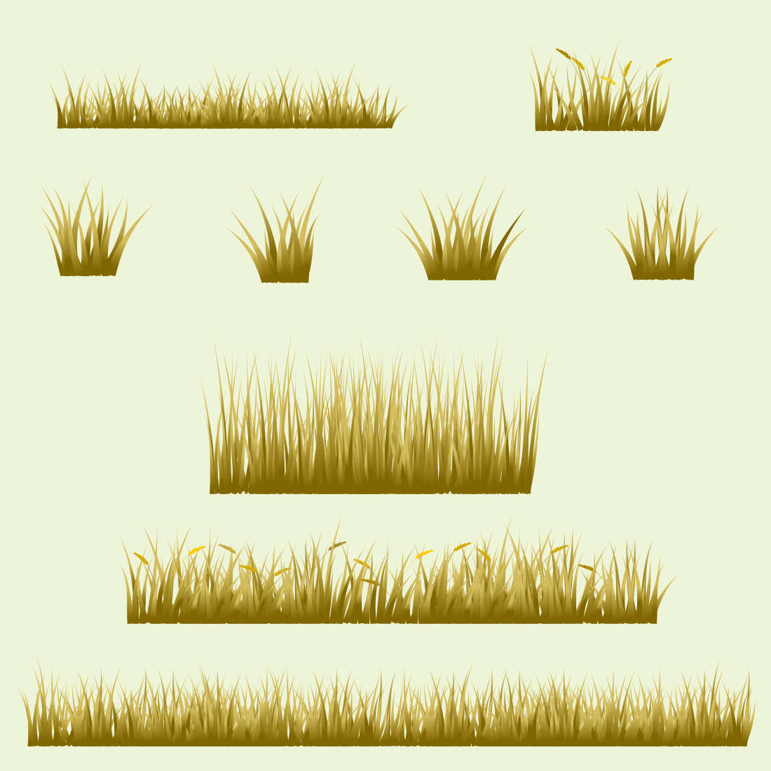 Brown Grass, Reeds Grass set for Illustration cover image.