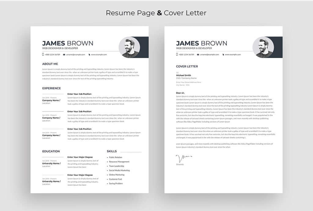 Word Resume / CV - MasterBundles