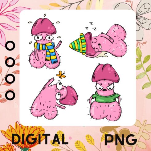 Cute penis, funny penis,Penis With Face Clip art, Dick Stickers, Dick clip art cover image.