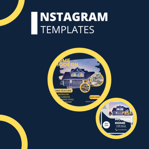 Editable Real Estate Instagram Templates previews.