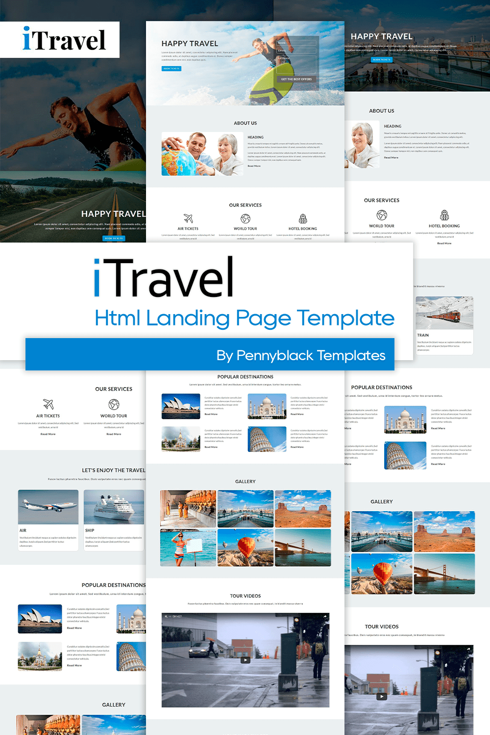 itravel html landing page template pinterest1