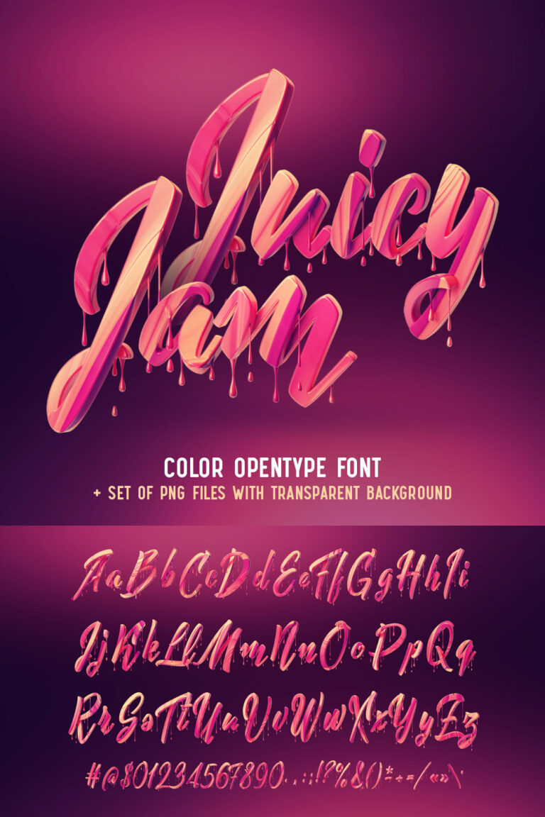 Juicy Jam Color Bitmap Font MasterBundles