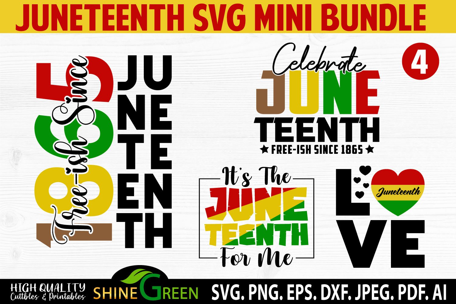 Cover image of Juneteenth svg bundle.
