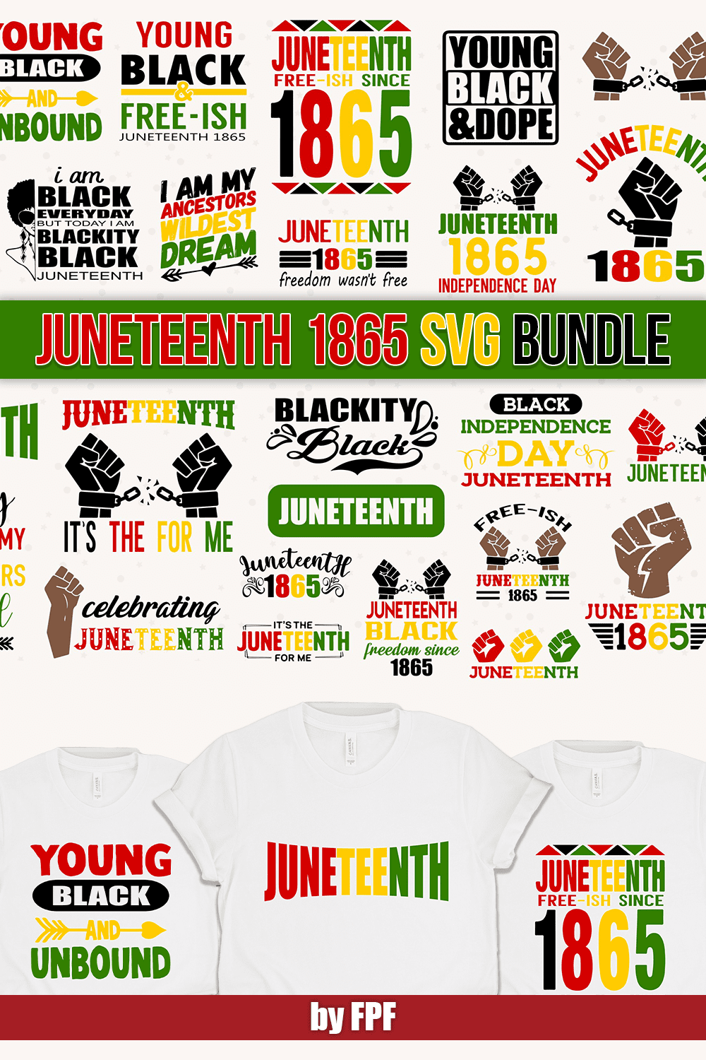 Juneteenth svg bundle - pinterest image preview.