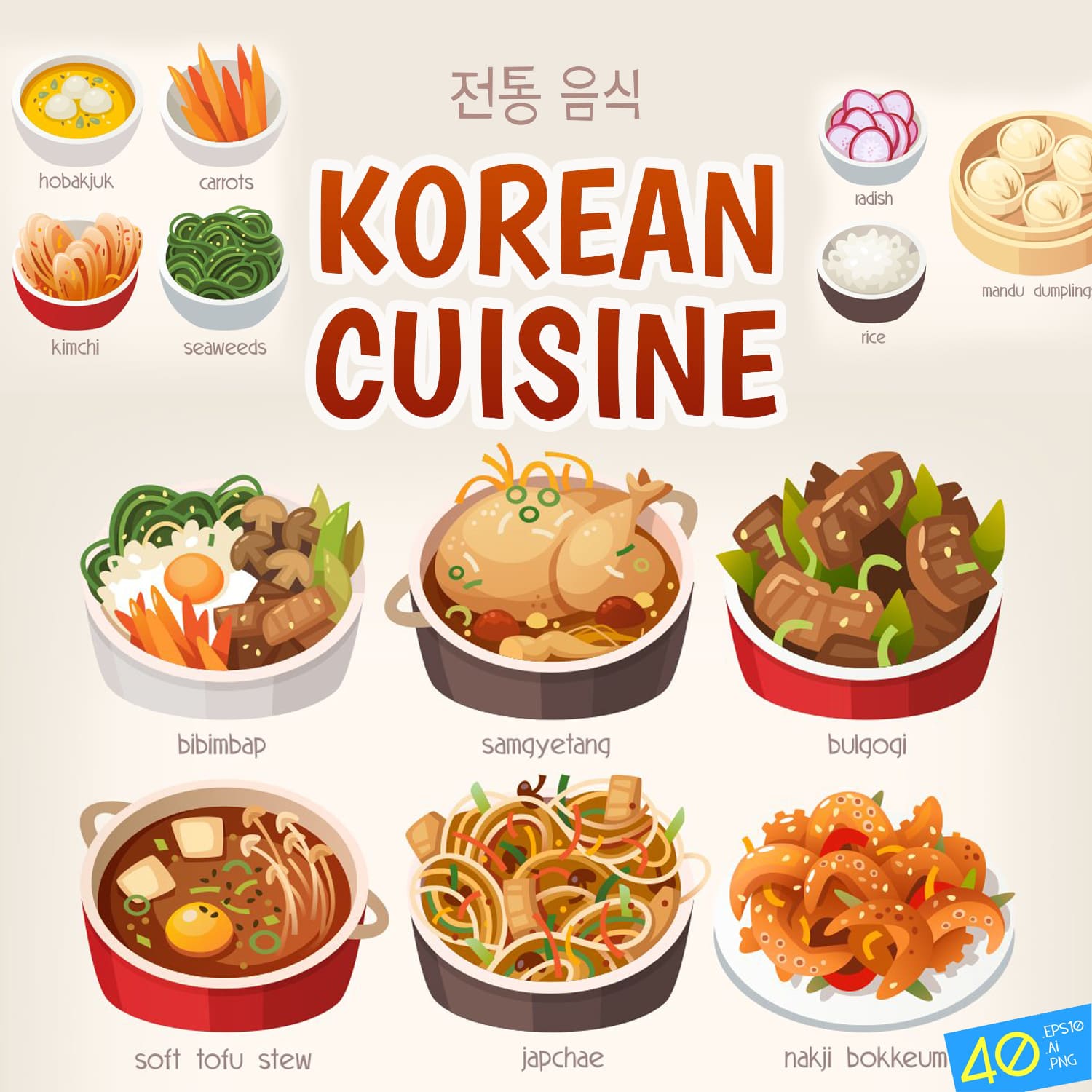 Korean Cuisine Dishes MasterBundles