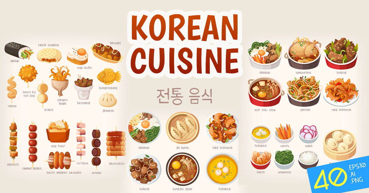 Korean Cuisine Dishes MasterBundles