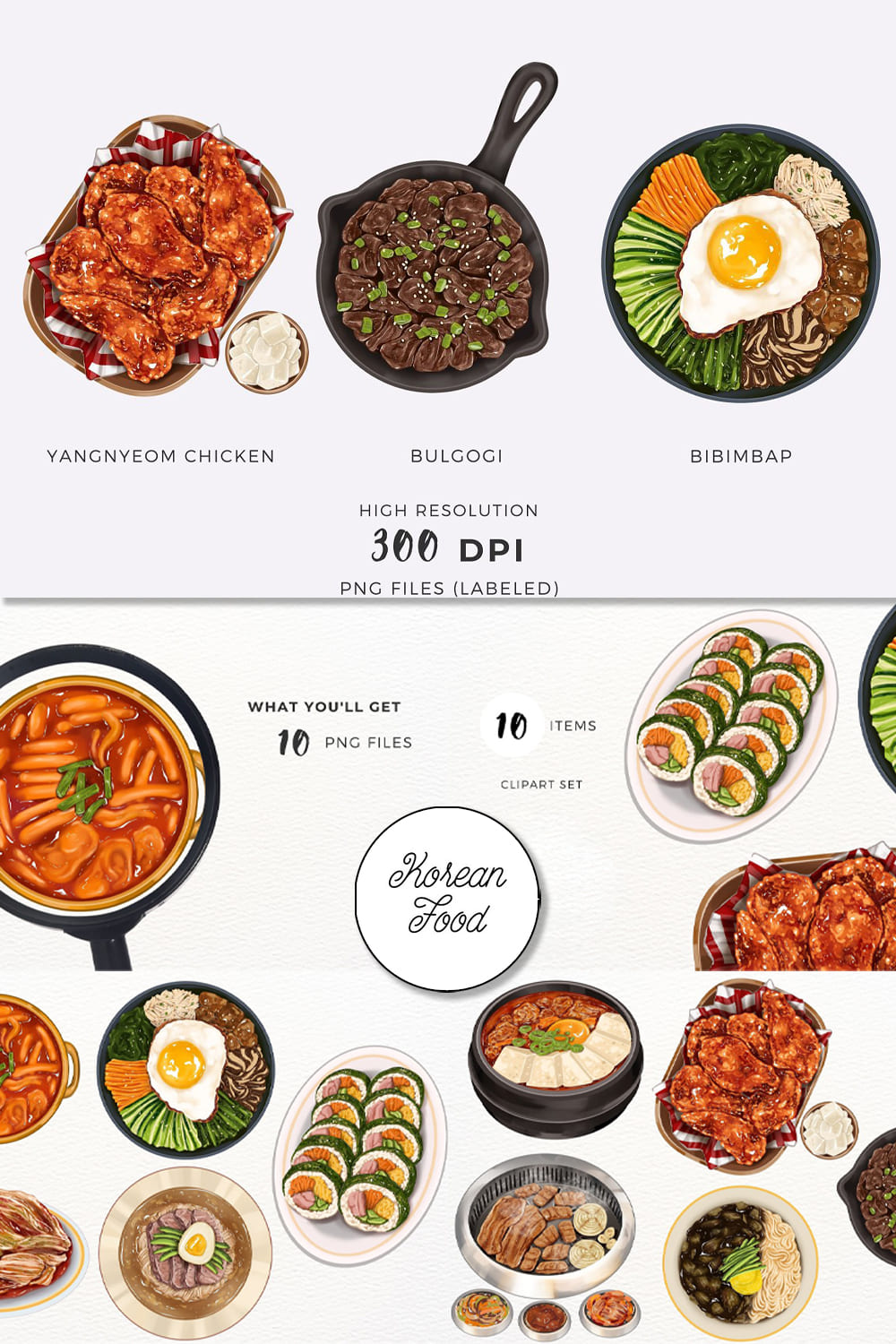 Spicy korean food illustration.