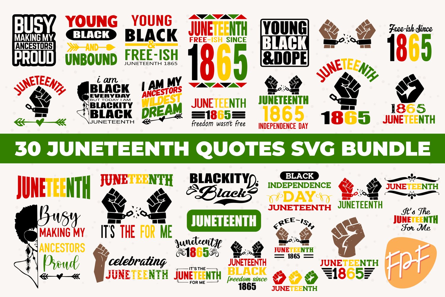 Cover image of Juneteenth SVG Bundle.