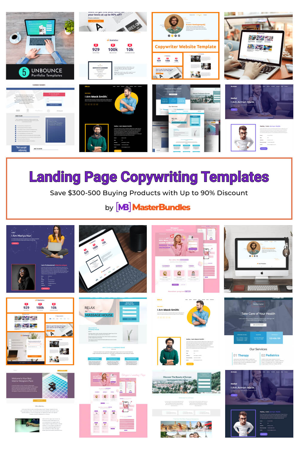 landing page copywriting templates pinterest image.