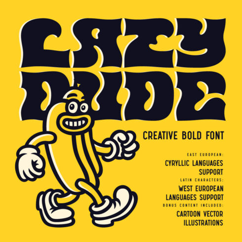 Lazy Dude - Bold Font and Illustrations cover image.