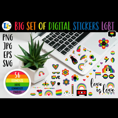 LGBTQ Community Symbols Daily Planner Digital Stickers Cover Image.
