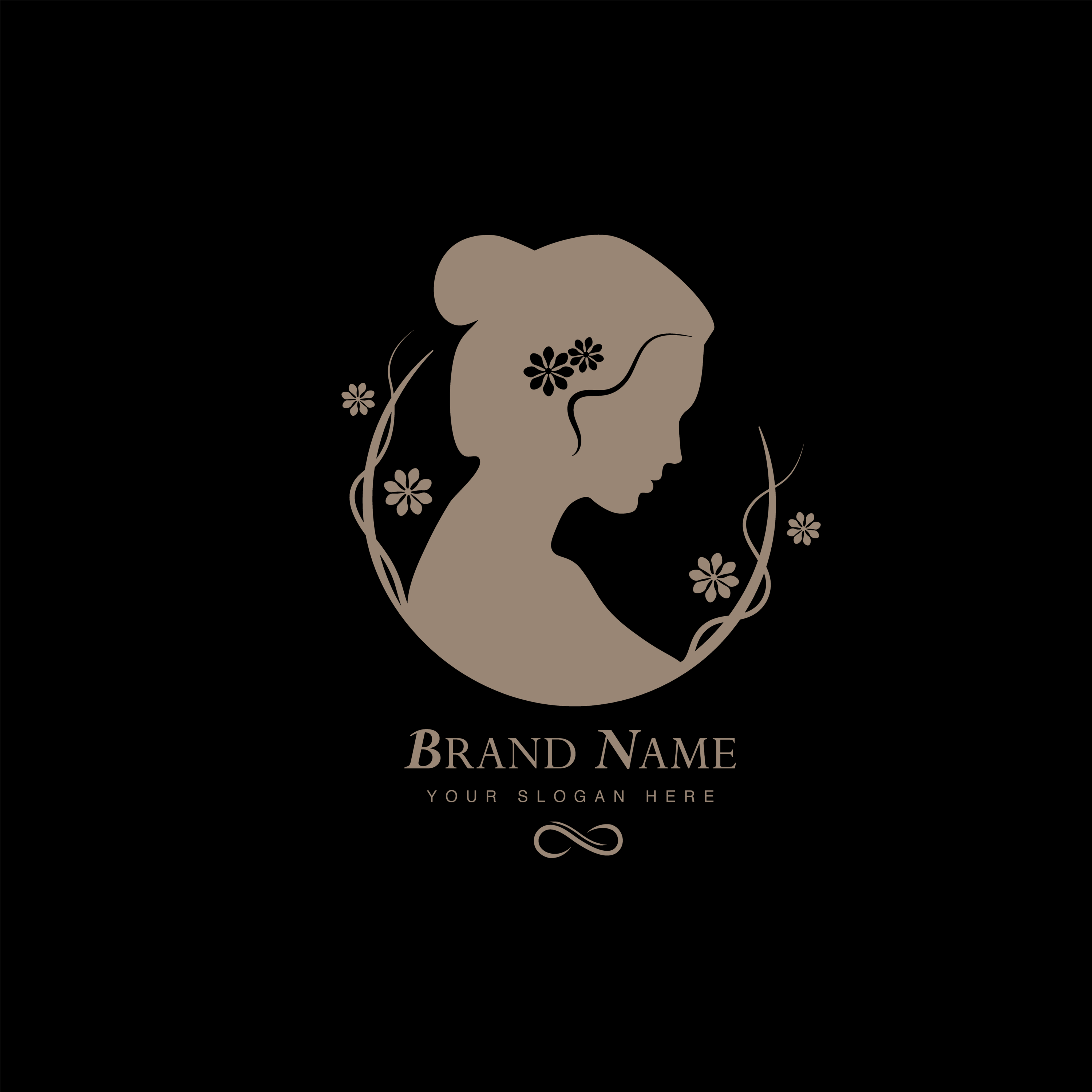 light brown female silhouette logo template sphinx creatus